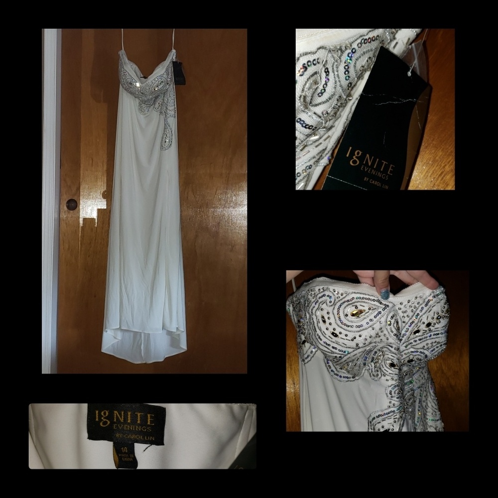Ignite "Off White" Evening Gown